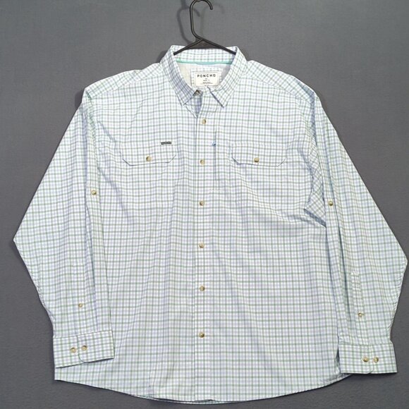 Poncho Shirt Men's XXL Multicolor Long Sleeve Button Up Magnetic Pockets - Picture 2 of 11